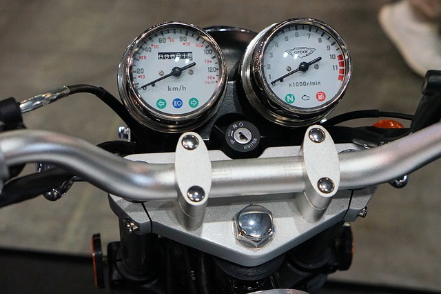 Motorcycle speedometer showing neutral button