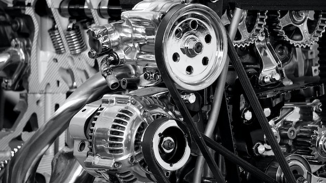 Engine image - in black and white