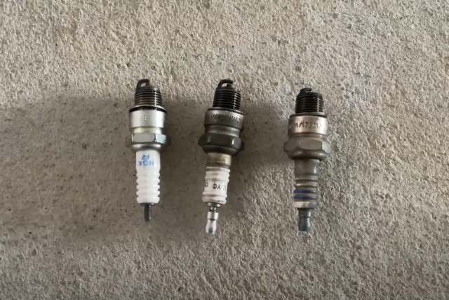3 different spark plugs - NGK, Champion, Bosch