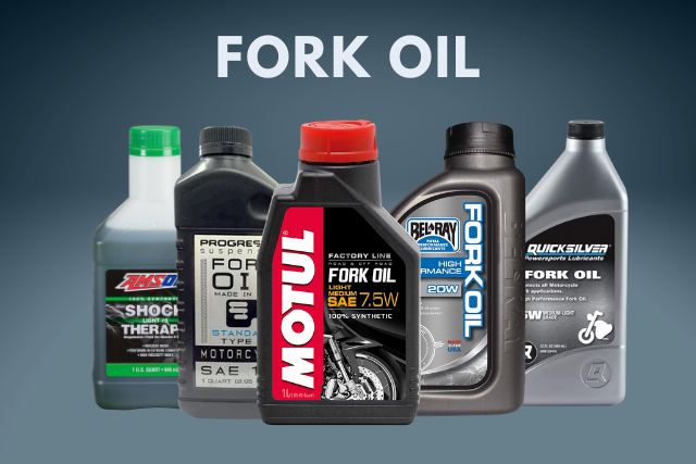 Different fork oil brands stacked together