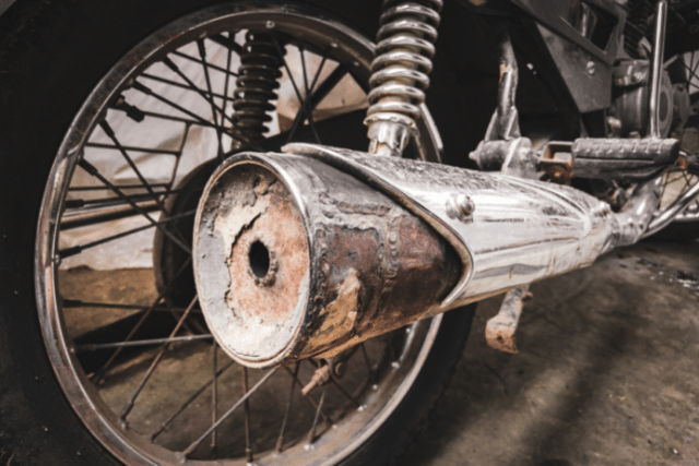 Motorcycle Muffler - worn out