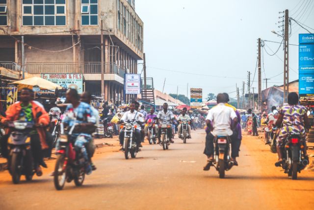 Motorcycles in roads of developing countries