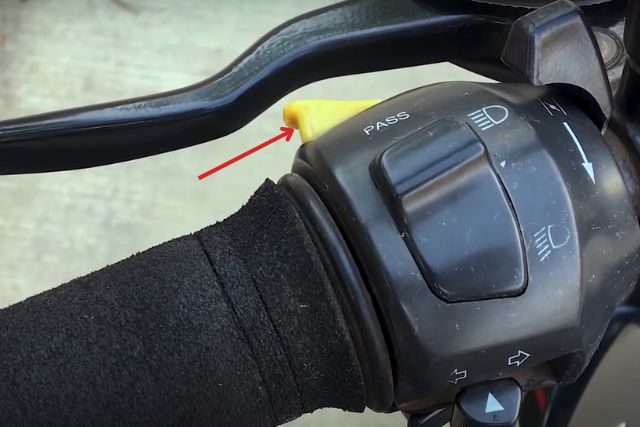 Pass light switch on motorcycle