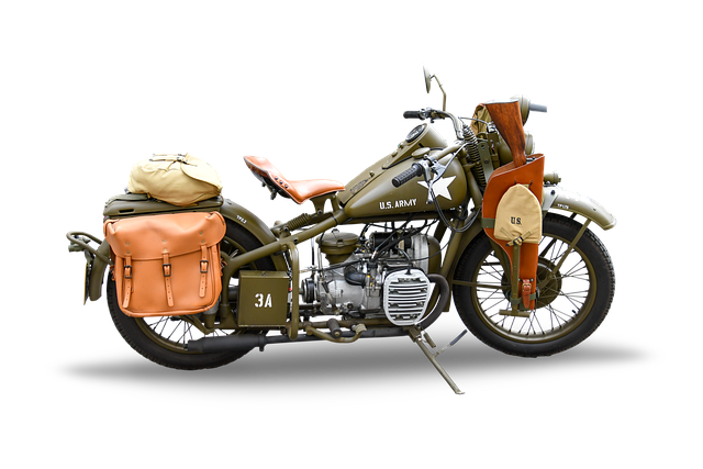 Harley Davidson WLA - world war 2 - green motorcycle