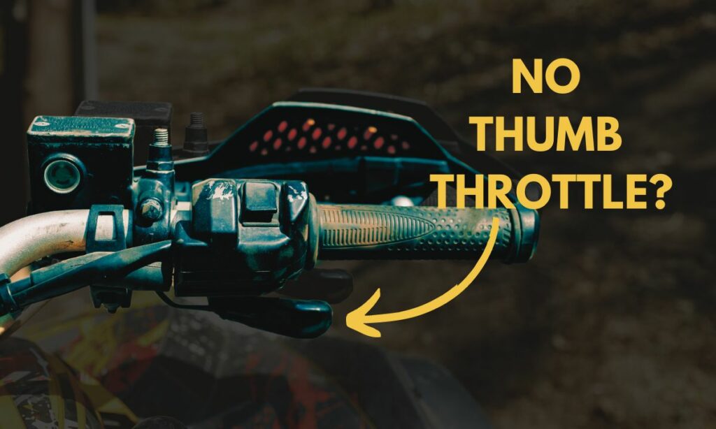 Thumb throttle on a motorcycle