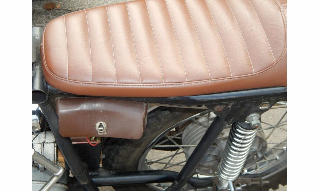 Brown motorcycle seat