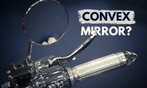 Motorcycle rear view convex mirror