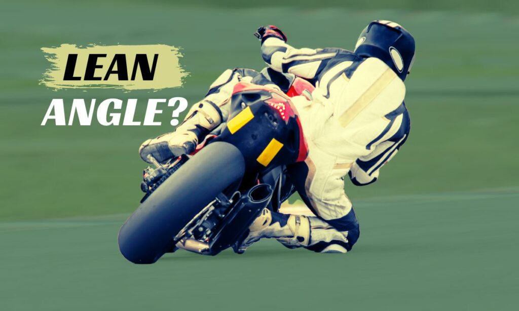 A motorcycle racer leaning his bike to its maximum