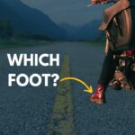 Foot on ground while stopping motorcycle