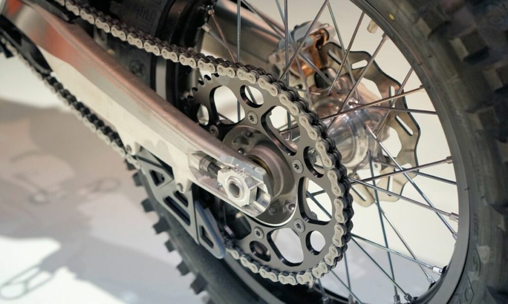 Motorcycle chain loosened