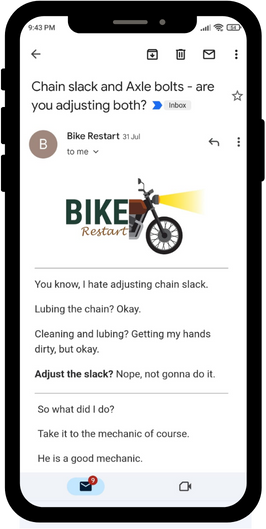 BikeRestart Newsletter sample