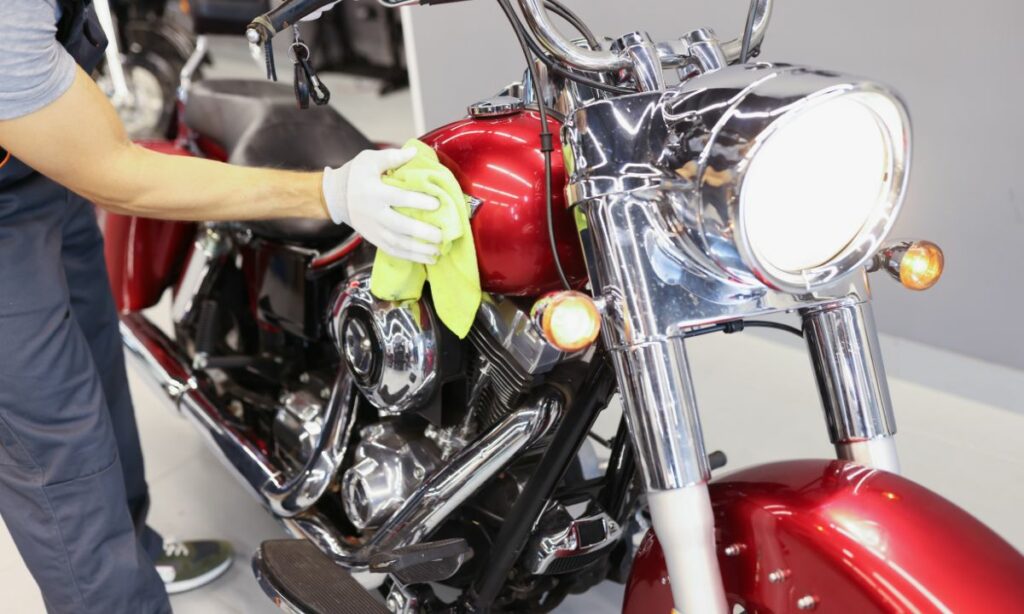 Motorcycle servicing and cleaning