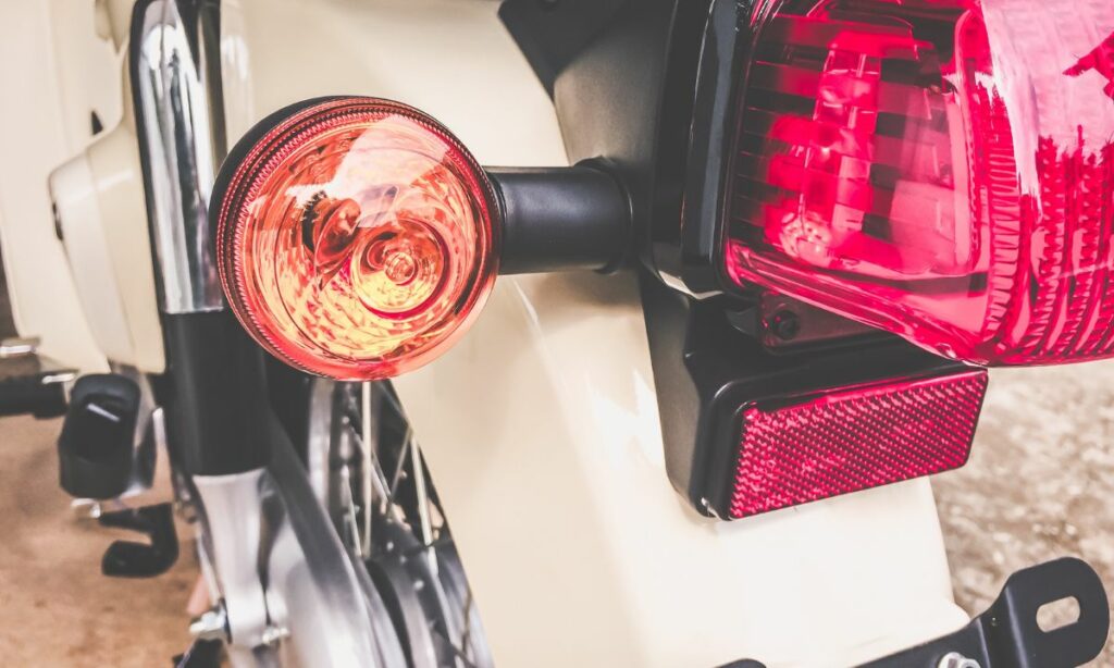 Motorcycle turn signal - yellow in color